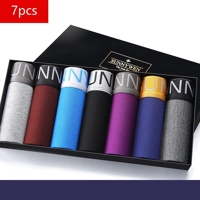7pcs/Lot  Men Panties Shorts Underwear Boxer Shorts Men's Sexy Underwear High Quality Men's Underwear Pouch