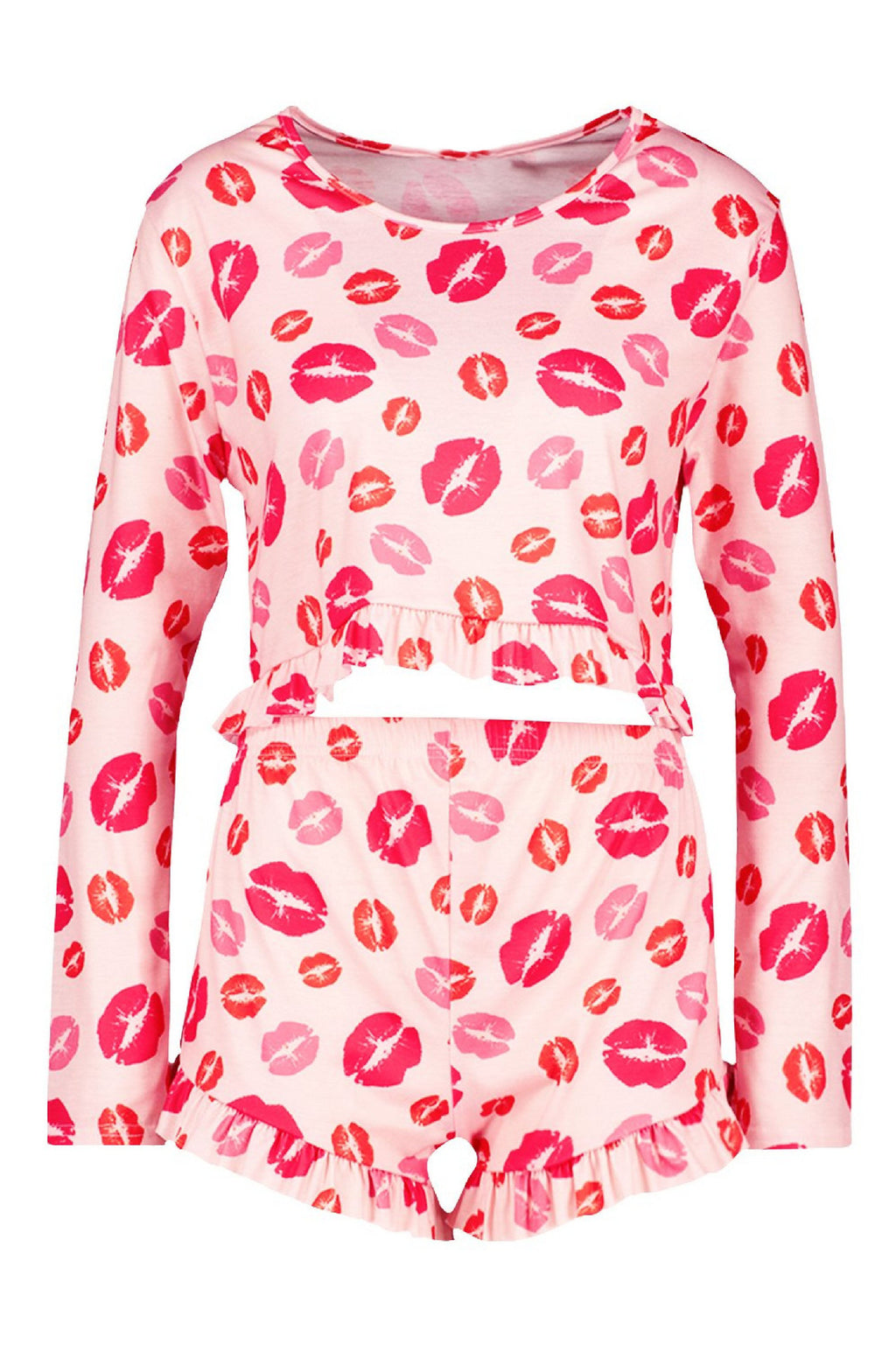 Ibeauty Fancy Cotton Pajama Set Full Sleeves Pajama Short Woman Heart Printed Custom Pajamas for Women