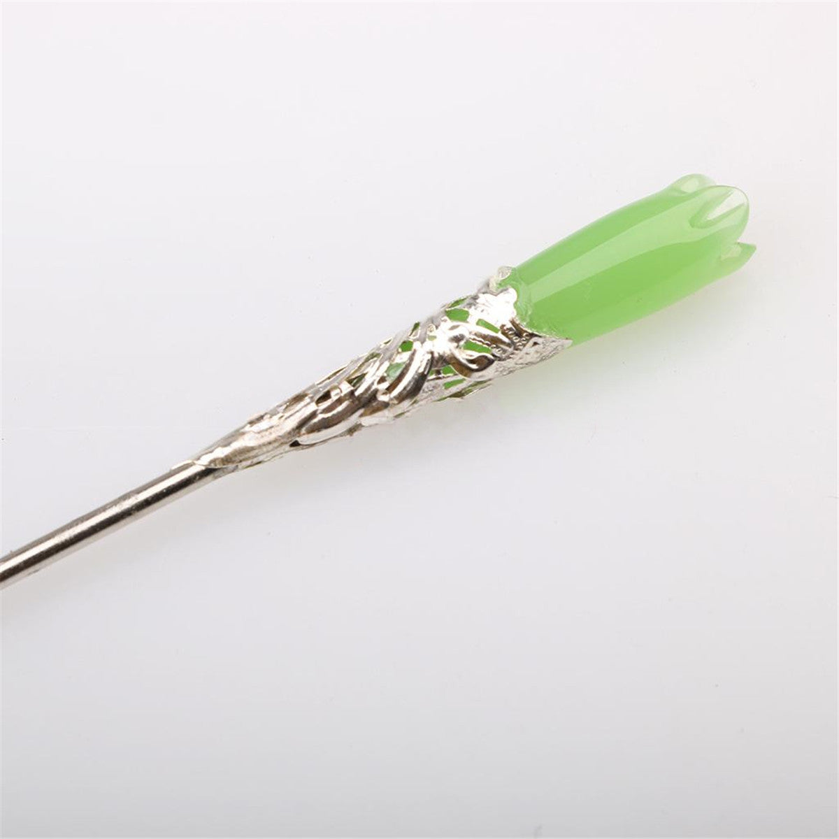 Lady Hair Clips Sticks Green Jade Chignon Chopstick Chinese Hairpins Women Hair Accessories