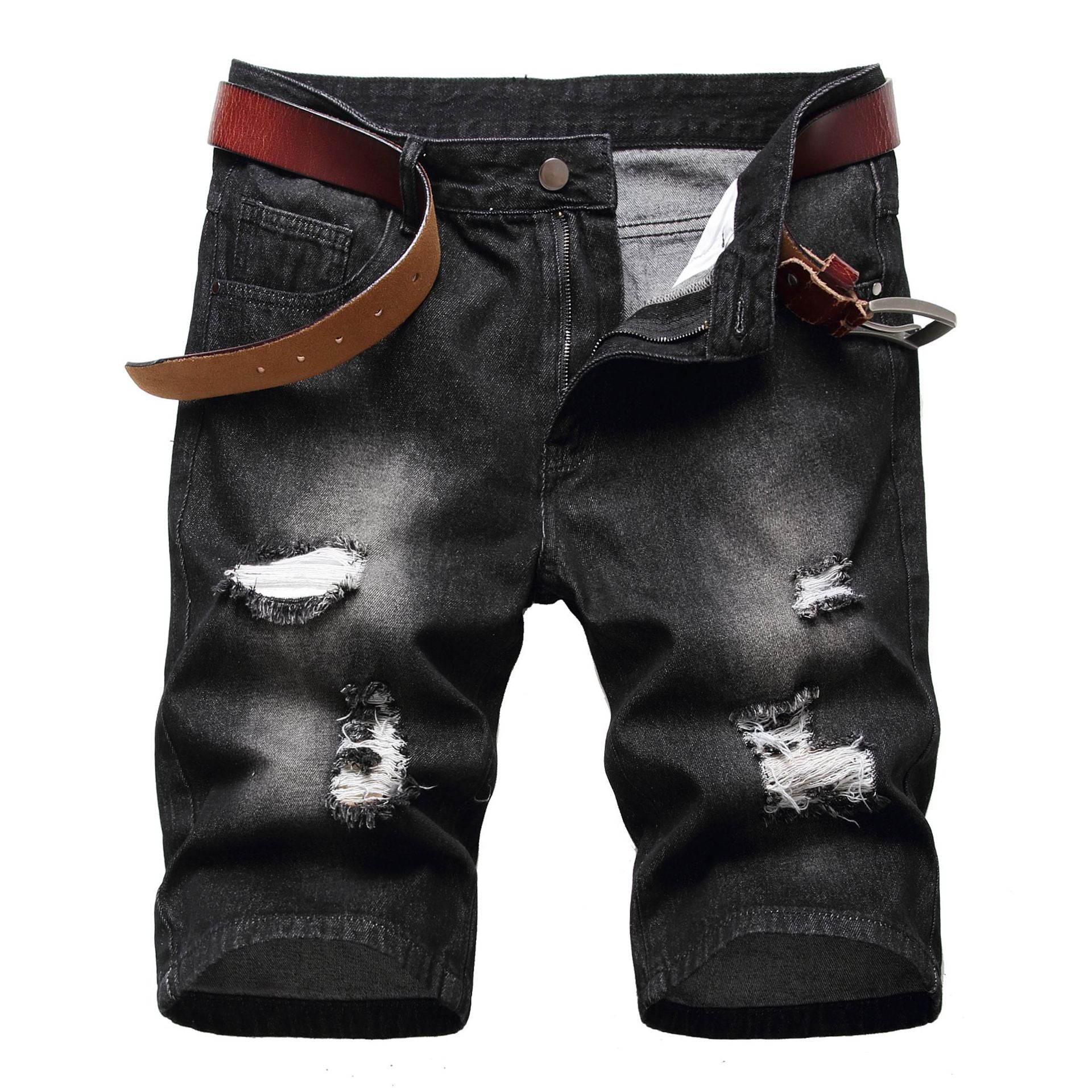 High Quality Ripped Denim Short Jean Men's Shorts Man Jeans Shorts