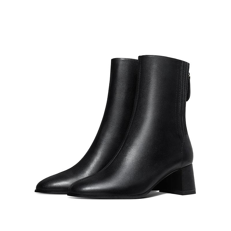Goxeou European Style Women Ankle Boots Short Boots Ladies Chunky High Heels Chelsea Boot Fashion Stylish Classic Factory Price