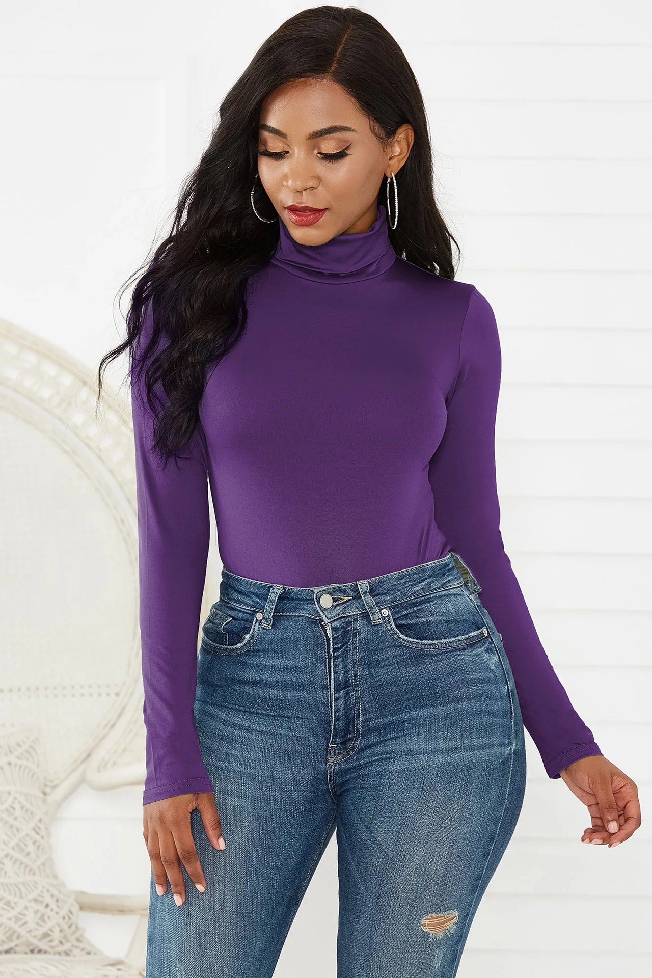 Winter Sexy Long Sleeve High Neck Slim Bodysuit Undershirt 2022 Women's Solid Color Tight Playsuits Jumpsuit - My Store