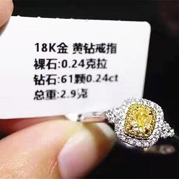 SGARIT Fine Jewelry Women Rings Wedding Luxury 18k Gold 0.24ct Genuine Yellow Real Diamond Jewelry Ring  Jewellery