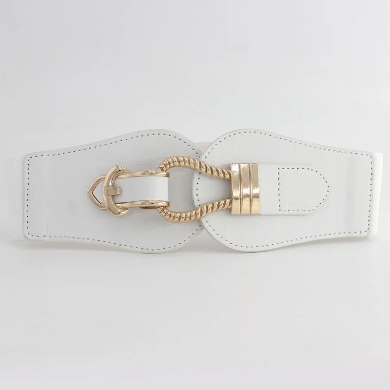 65 Style New Korean Windbreaker Elastic Wide Women Waistband a Variety Alloy Buckle Retro Belt All-Match Dress Women Accessory
