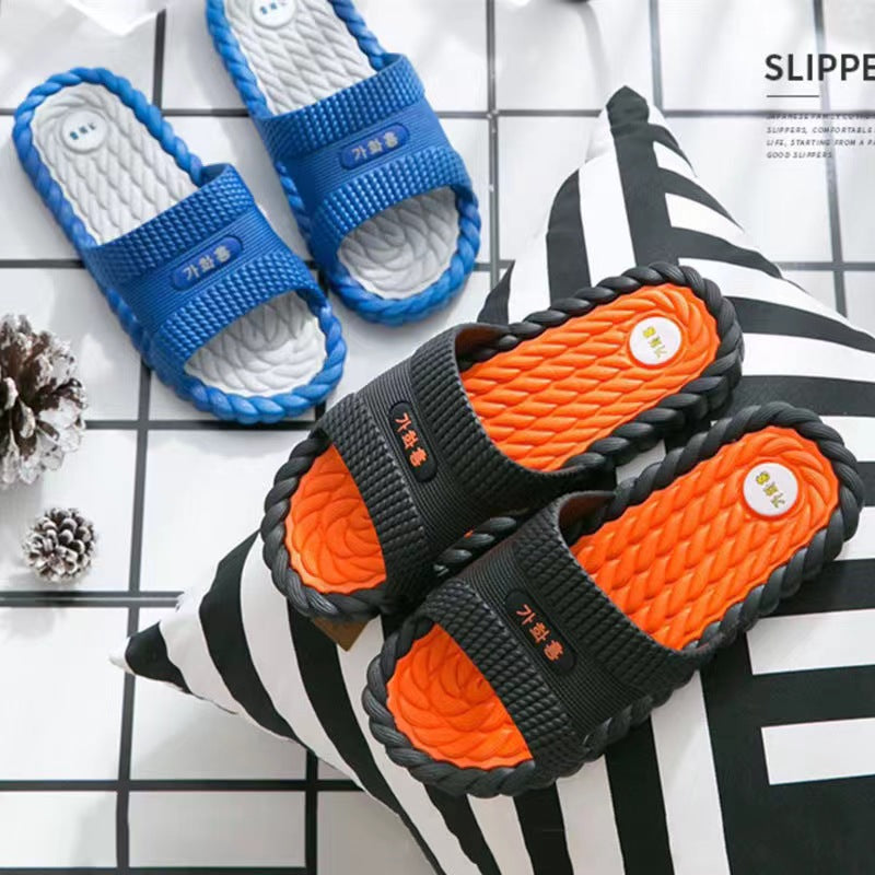 New Leaky Slippers Bathroom Bathing Simple Men's and Women's Home Indoor Massage Sandals and Slippers Featured Beach Slippers