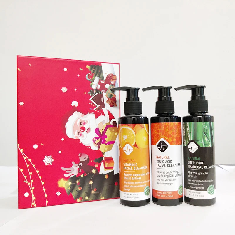 OEM Cosmetic Set Gift Charcoal Kojic Acid Skin Care Private Label Women Mens Skincare Set