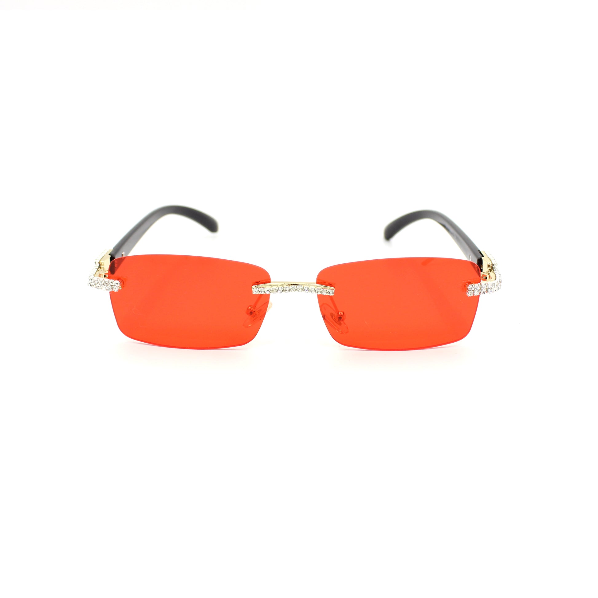 Rhinestone Square Sunglasses Luxury Wood Buffalo Horn Diamond Sun Glasses Fashion Mens Rimless Sunglass Shade Eyewear