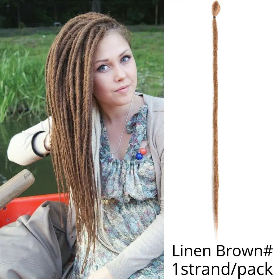 5 Strands Reggae Synthetic 20 36inch Handmade Dreadlocks Hair Extensions Faux Locks Crochet Hair Braid Hairpiece for Women/Men