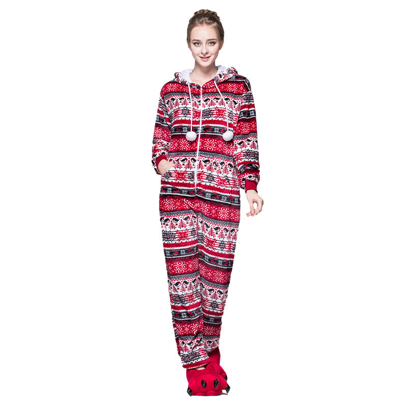 New Christmas Pajama Winter Pyjamas Women Sleepwear Christmas Pajamas Custom Print Adult Onesie