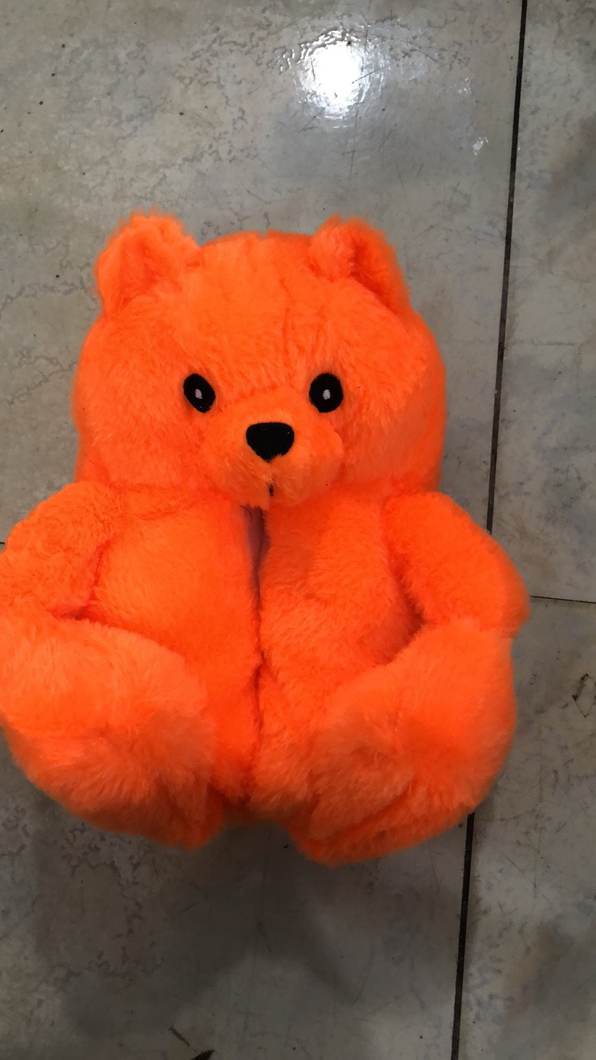 Drop Shipping Fashion Design Winter Women Girl Fur Shoes Cute Cartoon Animal Teddy Bear Warm Slippers Bedroom Soft Fur Slipper