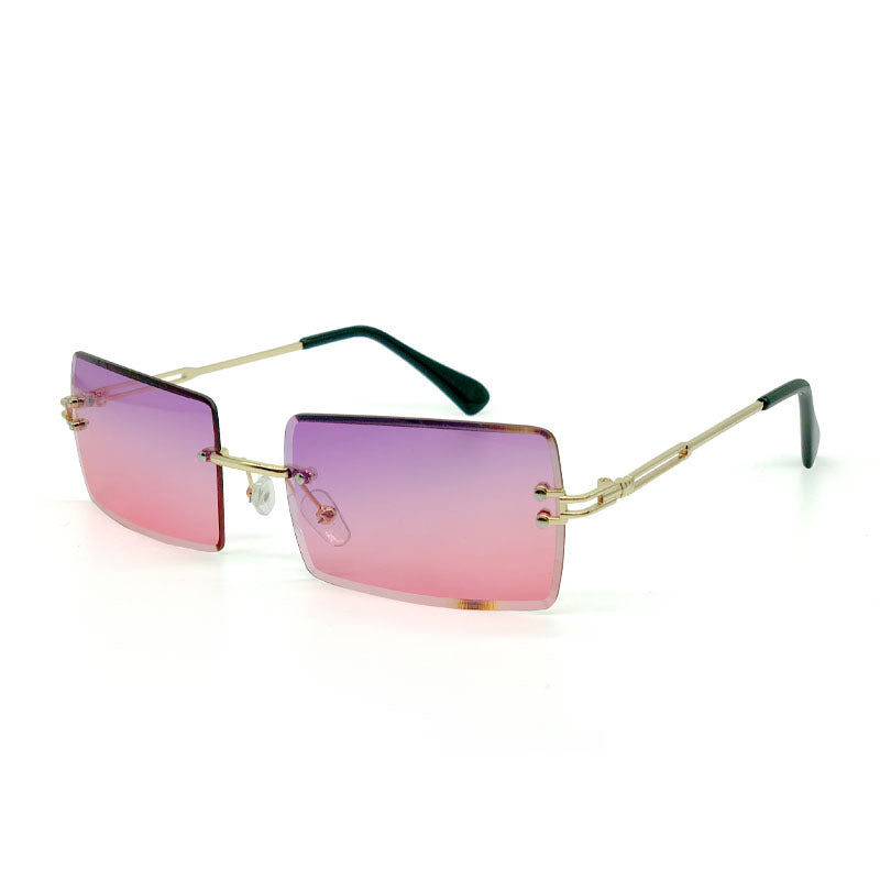 Fashionable Square Sunglasses Vintage Rimless Sunglasses 2022 Women  Custom  2022 Sunglasses