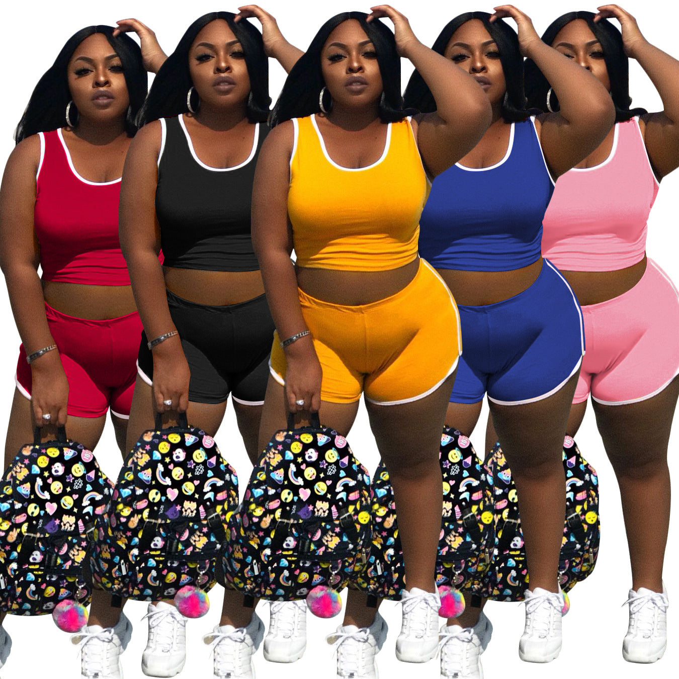 2021 New Arrival Fitness Activewear Workout Jogger 2 Piece Pants Set Plus Size Women Clothing Two Piece Set