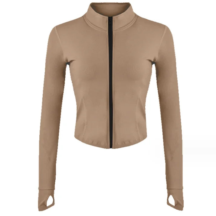 9 Colors Cheaper Private Label Activewear Workout Gym Fitness Tops Woman Fitness Plus Size Jogging Jacket Gym Active Wear