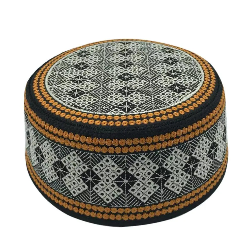New Prayer Hats Cotton Embroidery Islamism Muslim Hat Islam Arabic India Jewish Hat Saudi Arabia Hats for Men Headscarf Clothing