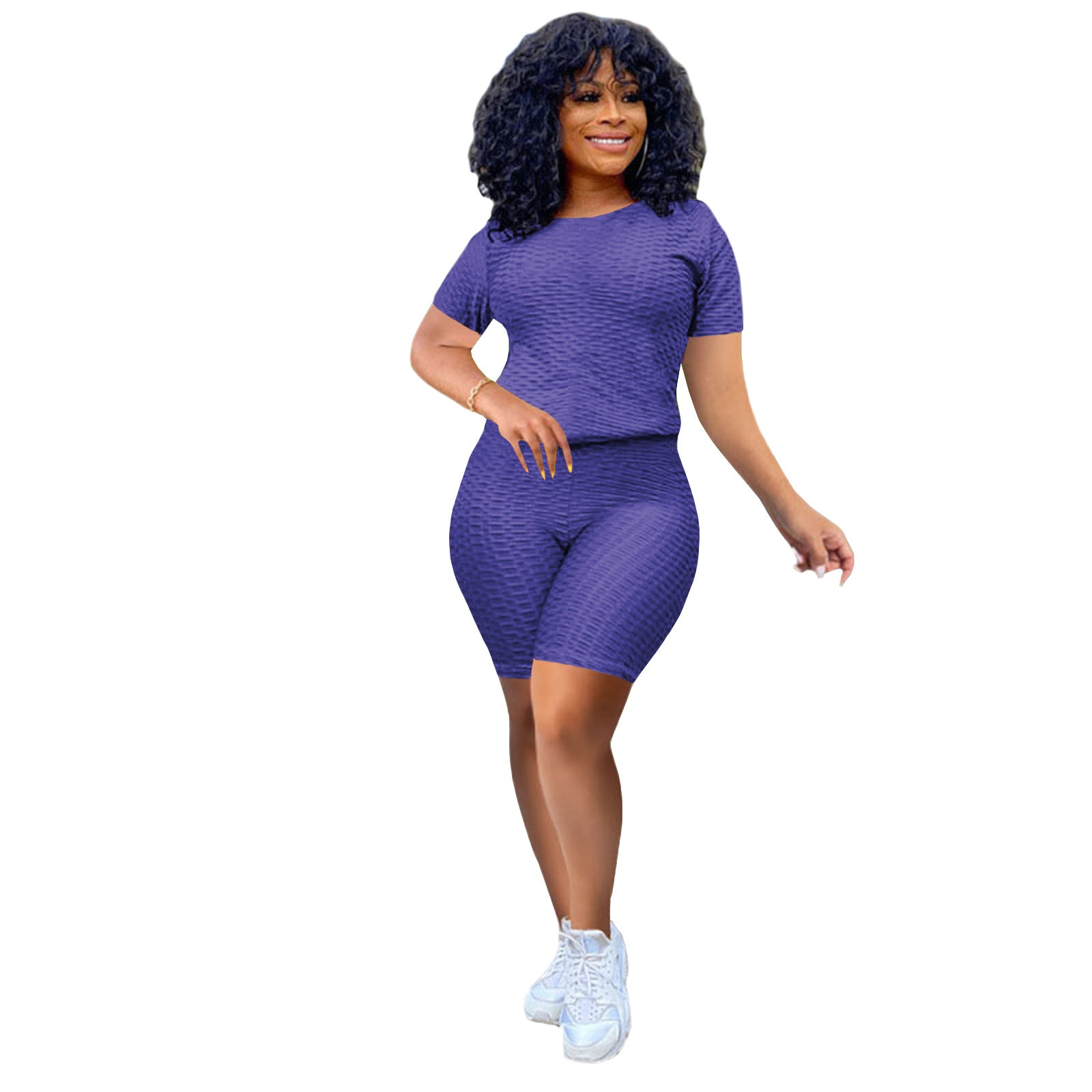 LW -  4204  New Arrival Summer Activewear Set  Butt Lift Purple Yoga Set Fitness Women Activewear