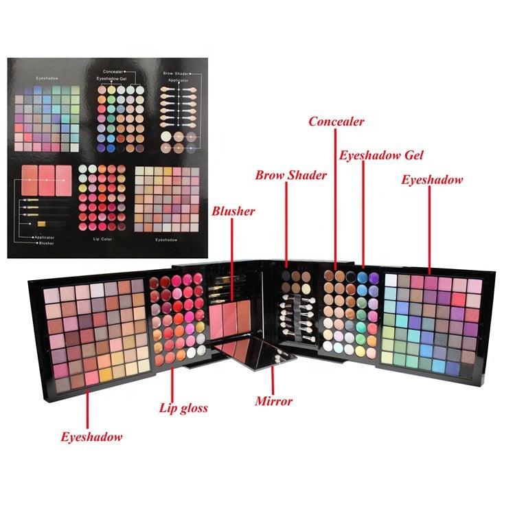 177 Full Color Personal Makeup Set Artist Eyeshadow Palette Fashion Women Cosmetic Case Full Concealer Blusher Lip Gloss Makeup - My Store