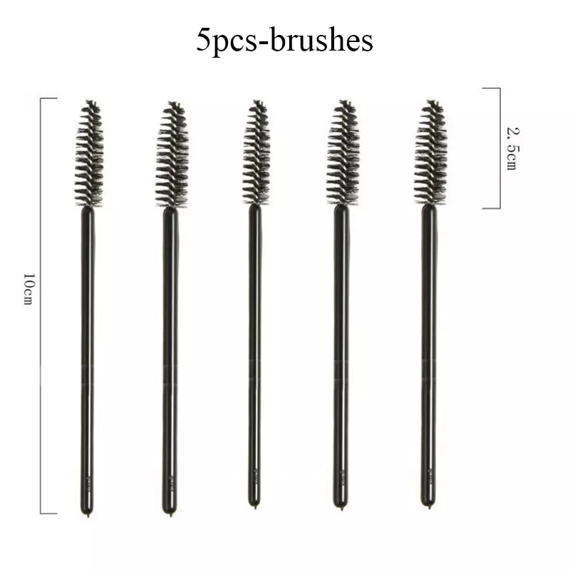 SHIDISAHNGPIN New Disposable 5/50Pcs Crystal Eyelash Makeup Brush Diamond Handle Mascara Wands Eyelash Extension Makeup Tool - My Store