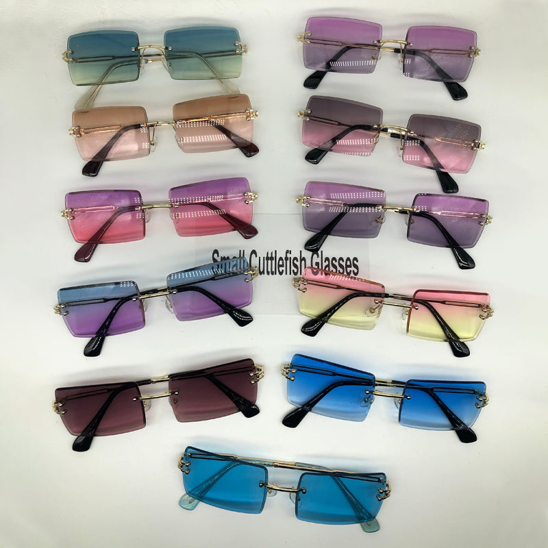 Fashionable Square Sunglasses Vintage Rimless Sunglasses 2022 Women  Custom  2022 Sunglasses