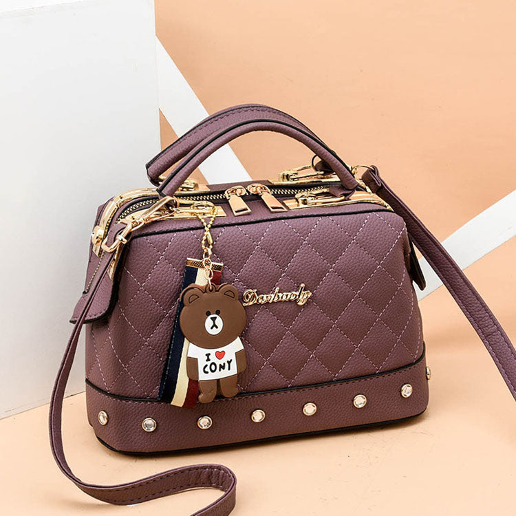 GATE Sell Well Popular Plaid Handbag Shoulder Diamonds Womens Handbags Korean Portable Handbag