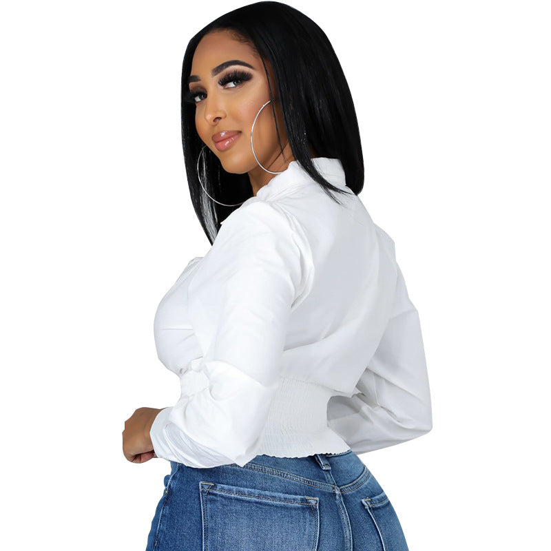 TG040 Short Long-Sleeved Blouse Women Sexy Women Shirts 2022 Spring Women's Blouses & Shirts