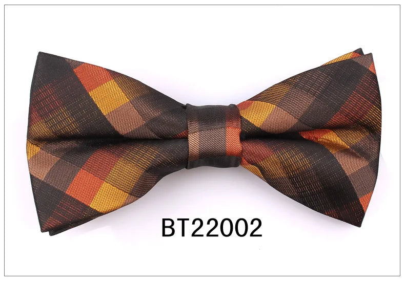Italian Silk Tie Checked Plaid Pleated Neck Ties for Men Business 7CM Polyester Ties Business