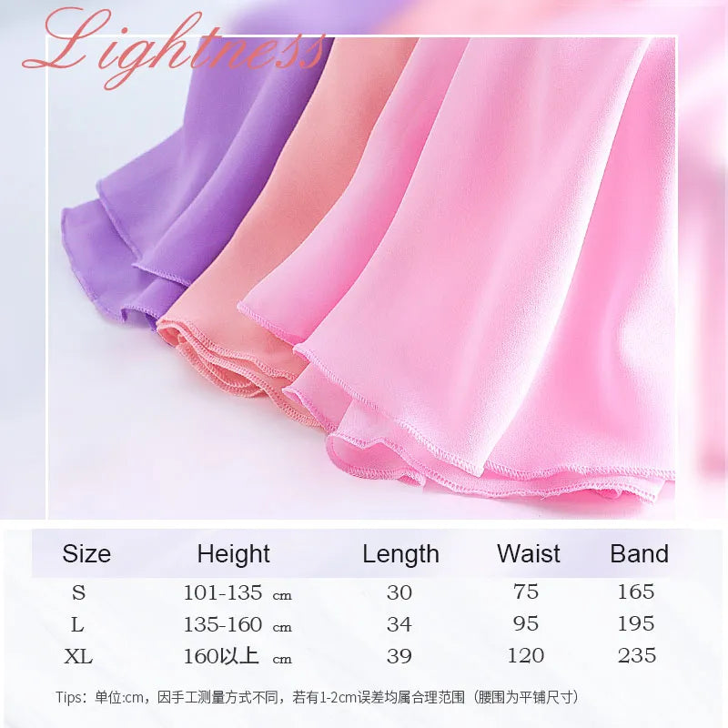 Woman Ballet Skirts WrapTutu Dance Skirt Chiffon Skirts for Girls Tie Up Mini Short Skirt for Dancing 19 Colors