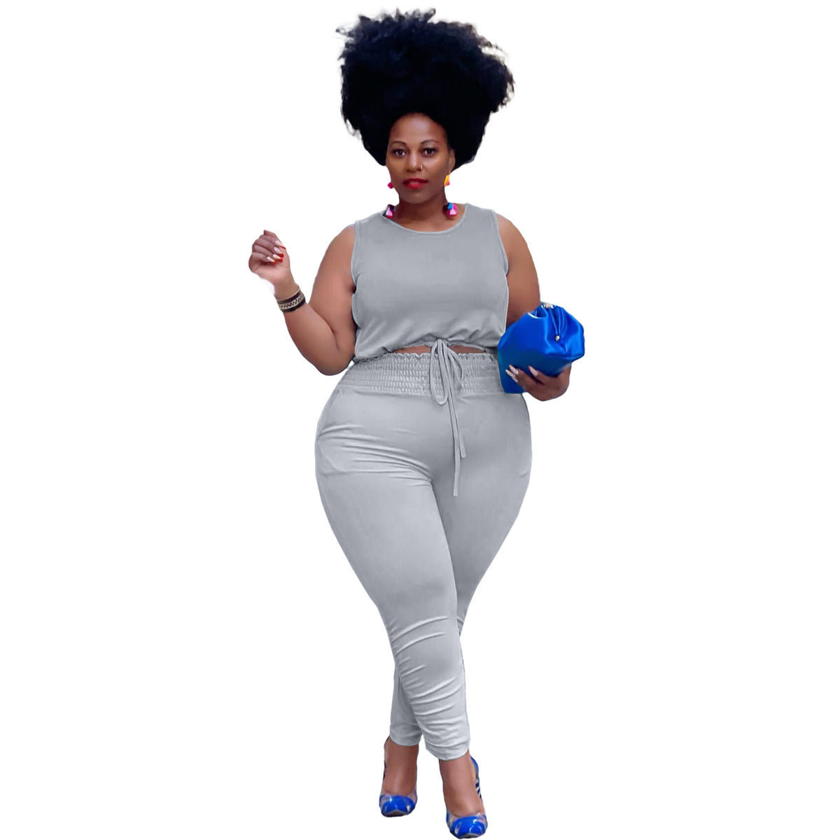 2021 New Arrival Fitness Activewear Workout Jogger 2 Piece Pants Set Plus Size Women Clothing Two Piece Set