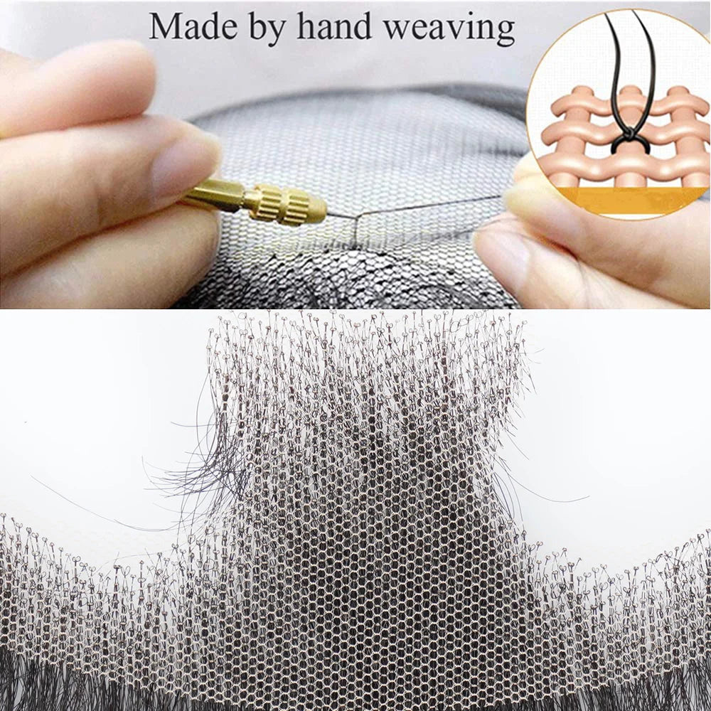Silky Nep Lace Beard Fake Moustache for Men Mustache Hand Made by Real Hair Barba Falsa Cosplay Synthetic Lace Invisible Beards