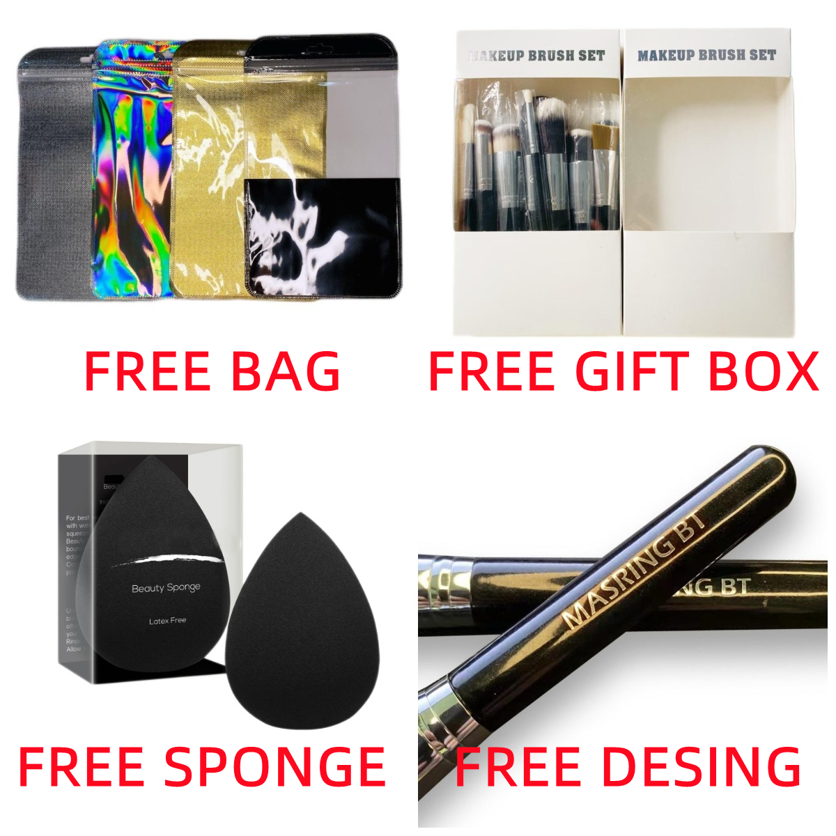 2025 New Product Mini Portable Makeup Brushes 5pcs Travel Makeup Brush Set With Makeup Mirror - My Store