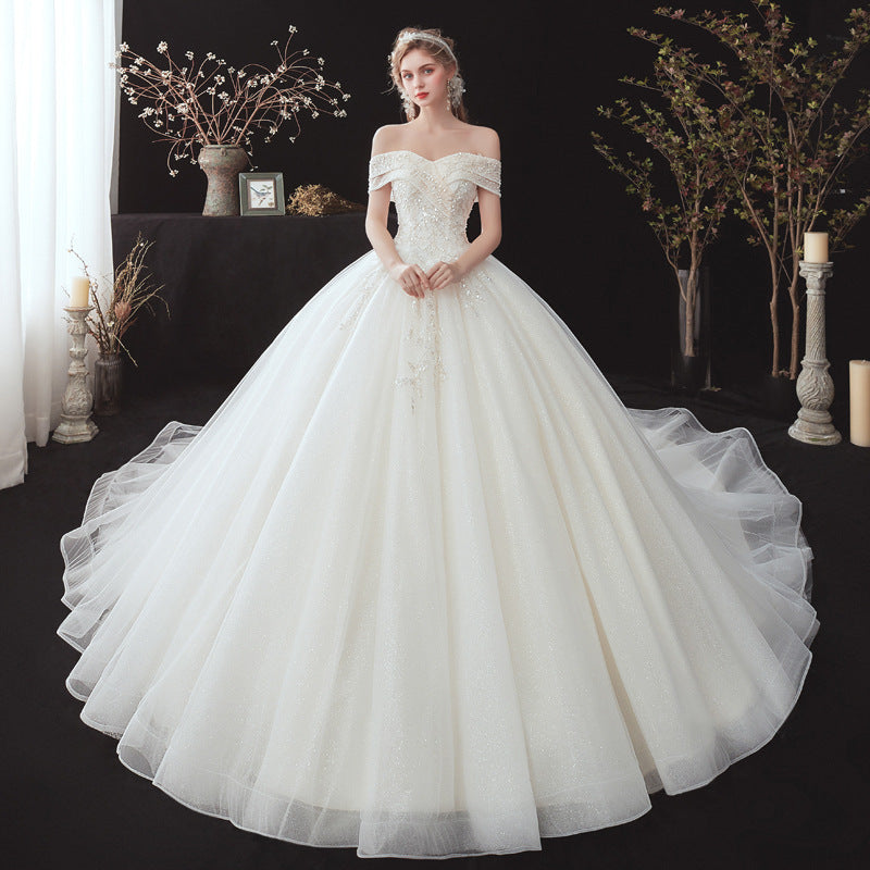 Plus Size High Grade Strapless French Tail Light Yarn Dress Wedding Dresses Women Wedding - My Store