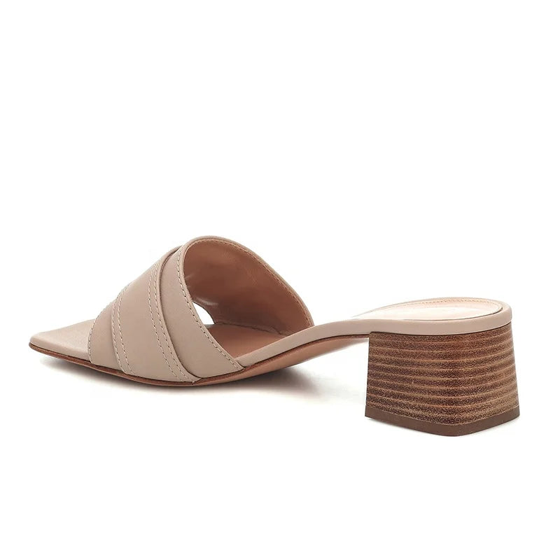 Summer High Heels Women Squared Toe Block Heel Sandals