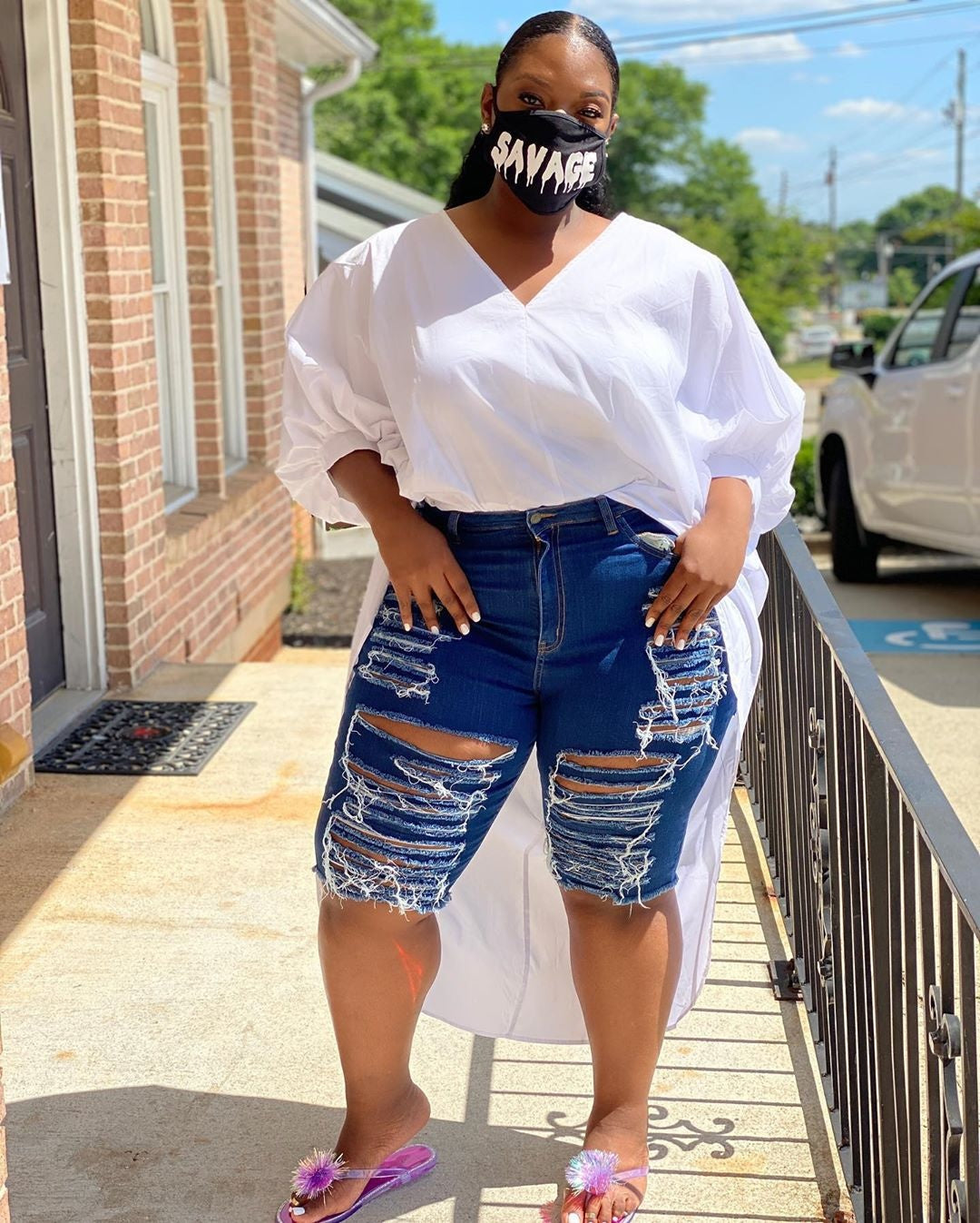 YD8820 Women High Waisted Skinny Ripped Denim Jean Shorts Plus Size Jeans With Stretch