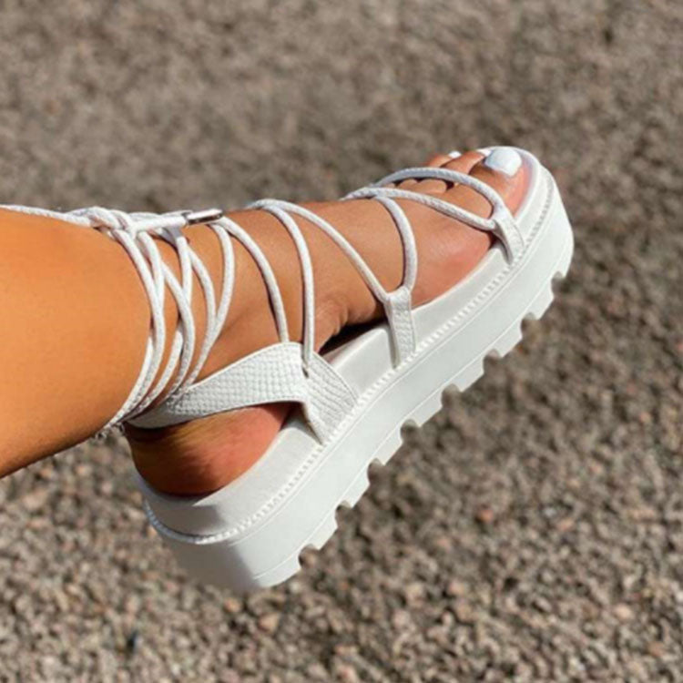 Hot Sale Rope Sandals  Flat Sandals for Women and Ladies Lace Up Sandals Women