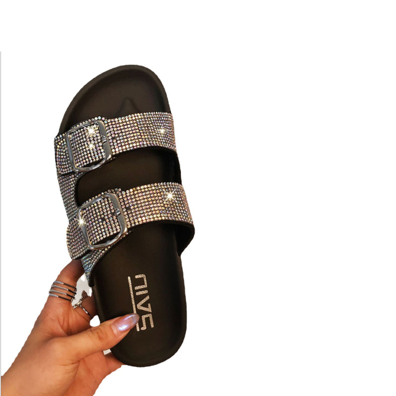 Summer Jelly Manufacturer Designer Slipper Woman Famous Brands Diamond Sliders Custom Logo Bling Slippers for Women
