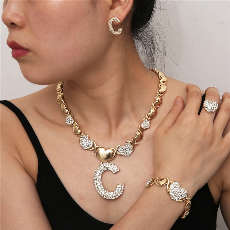 2021 Hip Hop High Quality Gold Jewelry Women Jewelry Set 18k Gold Plating Jewelry Set