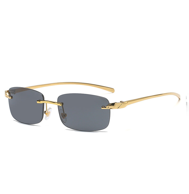 Wholesale Men Fashion Sunglasses Metal Sun Glasses Cheetah Designer Glasses Rimless Lens Vasos Multicolor Sunglass Shades