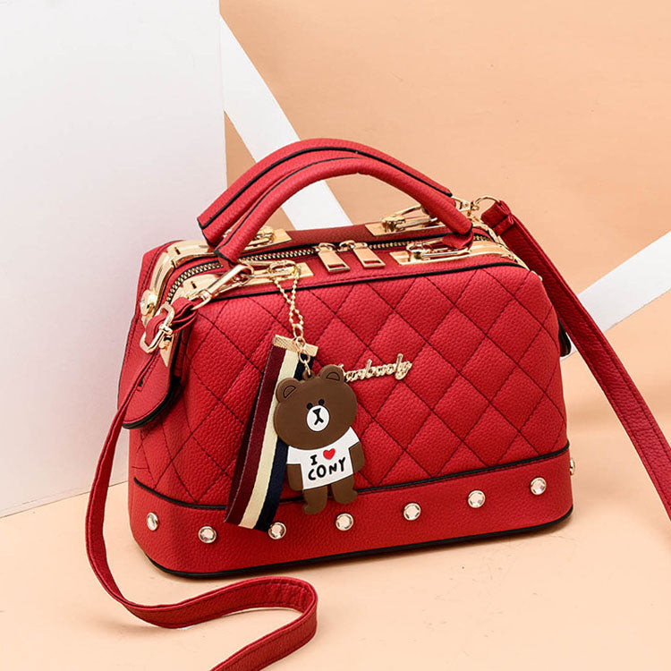 GATE Sell Well Popular Plaid Handbag Shoulder Diamonds Womens Handbags Korean Portable Handbag