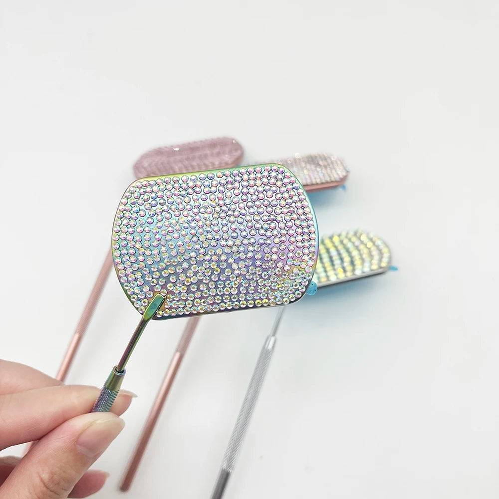 Diamond Hand Held Eyelash Extensions Mirror Makeup Tools Mouth Mirror Suppliers Stainless Steel Eyelash Extension Lash Mirror