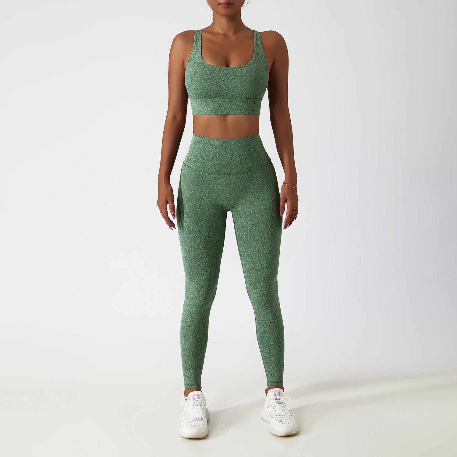 Women's 2 Piece Tracksuit Workout Outfits High Waist Leggings Stretch Sports Bra Yoga Activewear Set