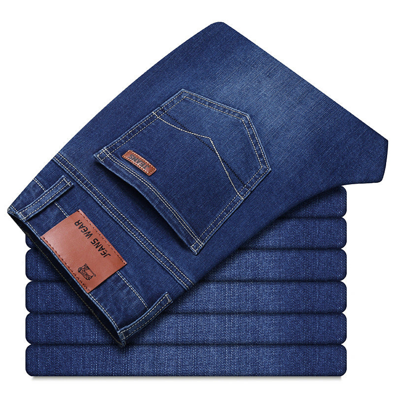 Drop Shipping Men Denim Jeans Long Pants New Fashion Business Casual Jean Pants