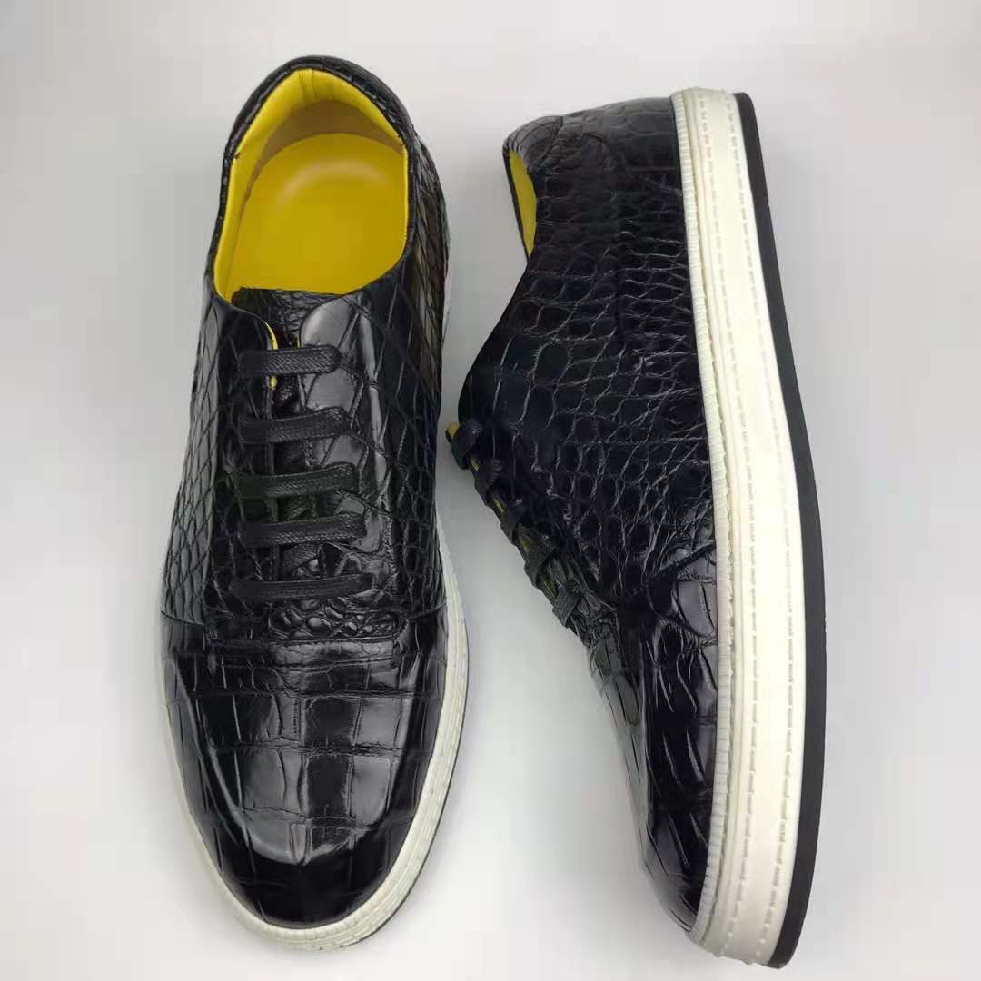 Custom Luxury Shoes Women Sneakers Hot Selling Alligator Shoes Men Sneaker Chic Fashionable Italian Crocodile Leather Men Shoes