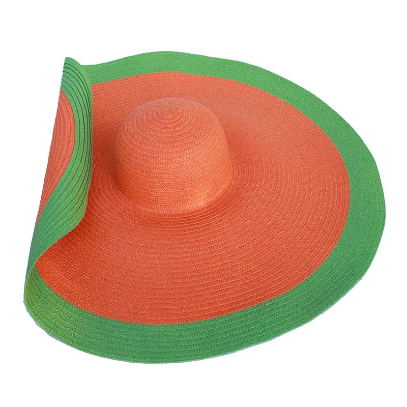 Super Bigger Brim Wide Straw Hats for Women Foldable Paper Beach Hat Summer Sun UV Hats Stage Cap Dropshipping Wholesale