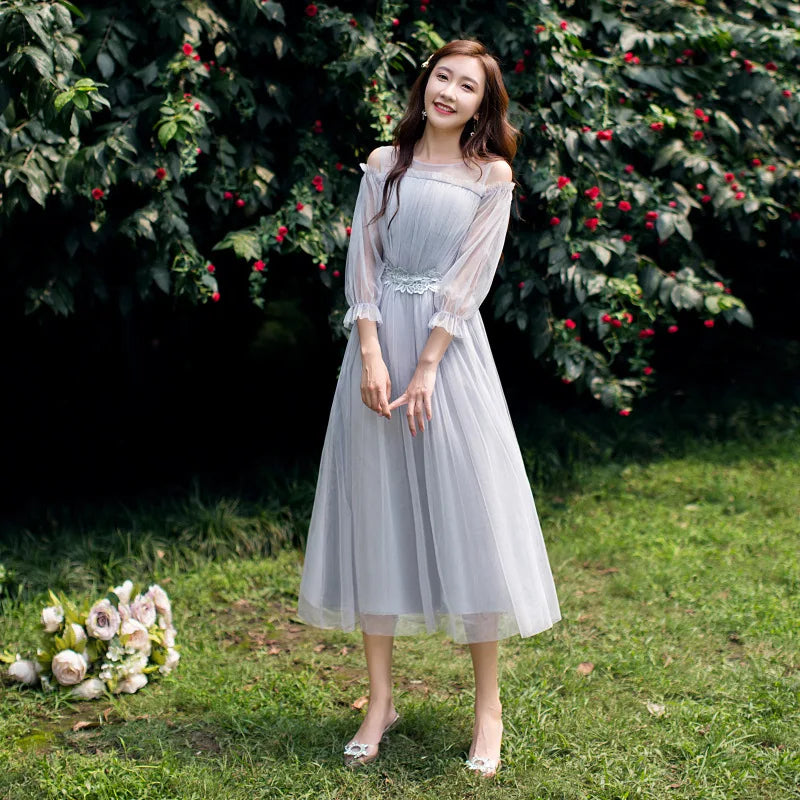 2022 Fashion Wedding Elegant Ruffles Lace Dress Formal Evening Party Dress Spaghetti Strap Long Bridesmaid Dresses - My Store