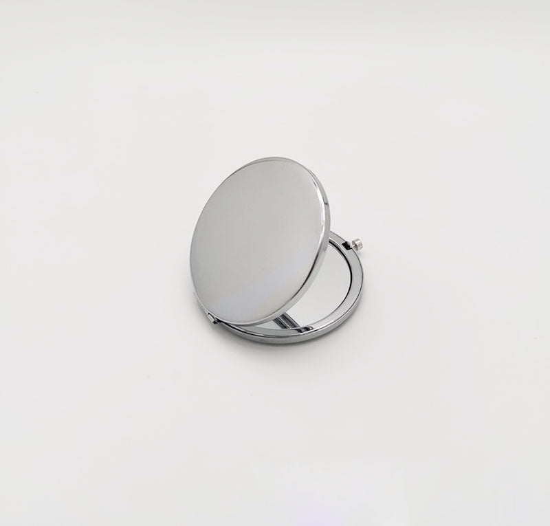 Wholesale 70mm Sublimation Blank Compact Pocket Mirrors Cosmetic Make Up Small Hand Round Mirror