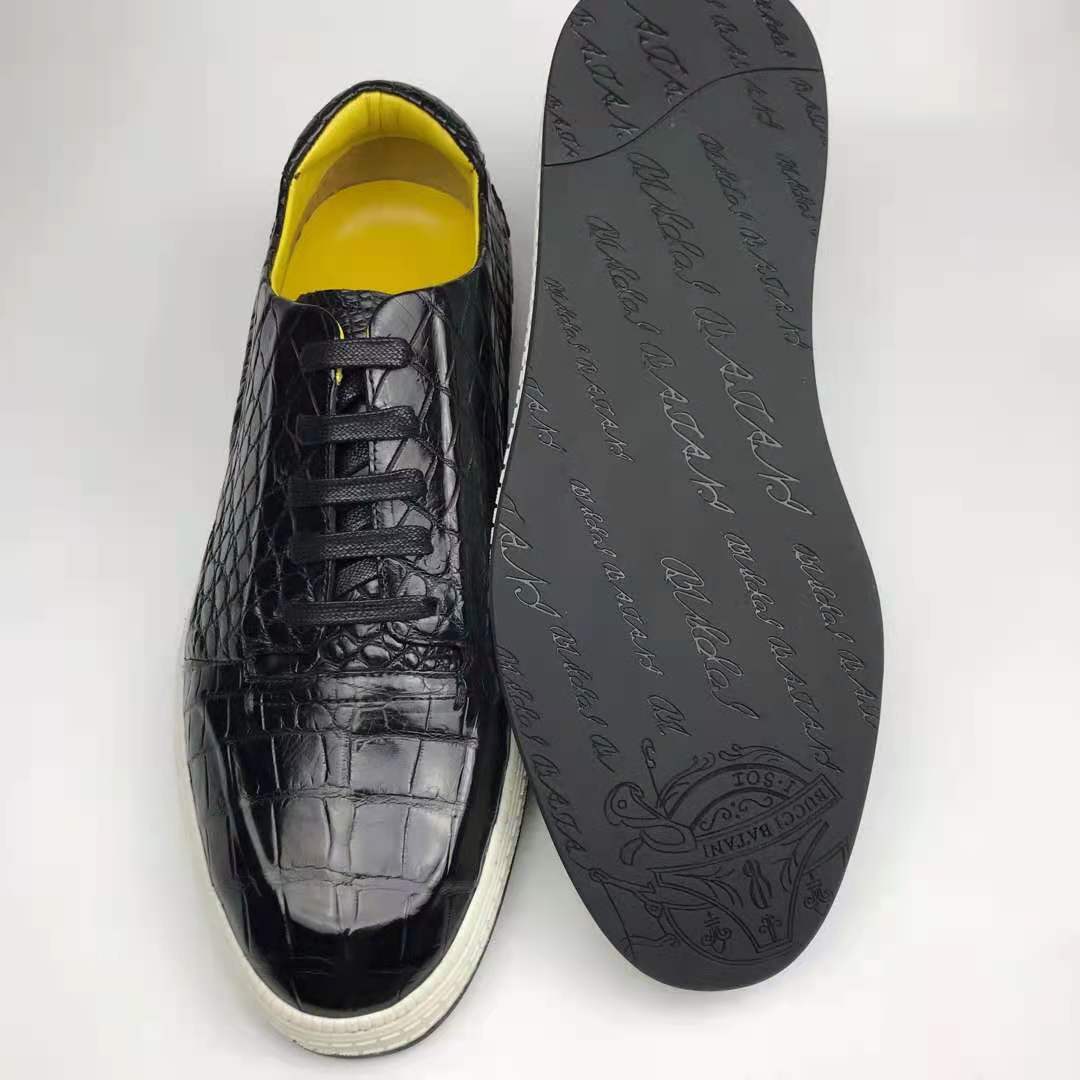 Custom Luxury Shoes Women Sneakers Hot Selling Alligator Shoes Men Sneaker Chic Fashionable Italian Crocodile Leather Men Shoes