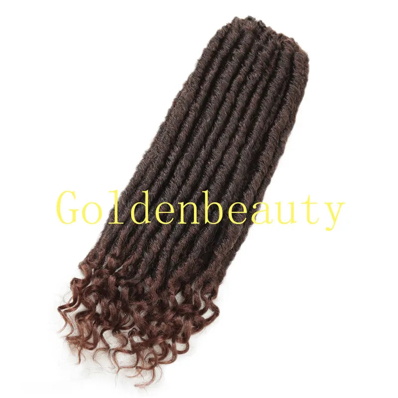Goddess Locs 20 Inch Crochet Synthetic Hair Extension 24 Strands/Pack Dyed Faux Locs Hair