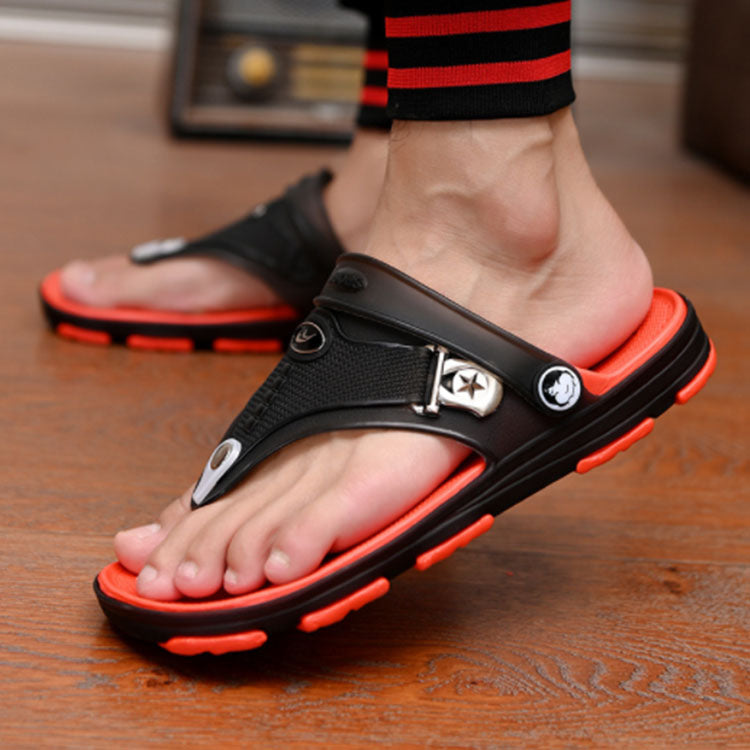 Latest Men's Outdoor Slippers Men's Open Toes Slippers  Men's Beach Shoes Flip-Flops Sandals Slippers Eva