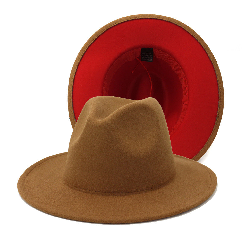Fedora Hats Women Wholesale Felt Fedora Hats for Men Two Tone Hat Different Color Brim Fedora