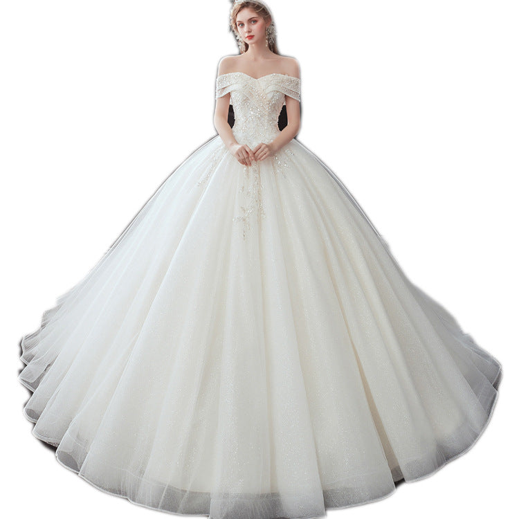 Plus Size High Grade Strapless French Tail Light Yarn Dress Wedding Dresses Women Wedding - My Store