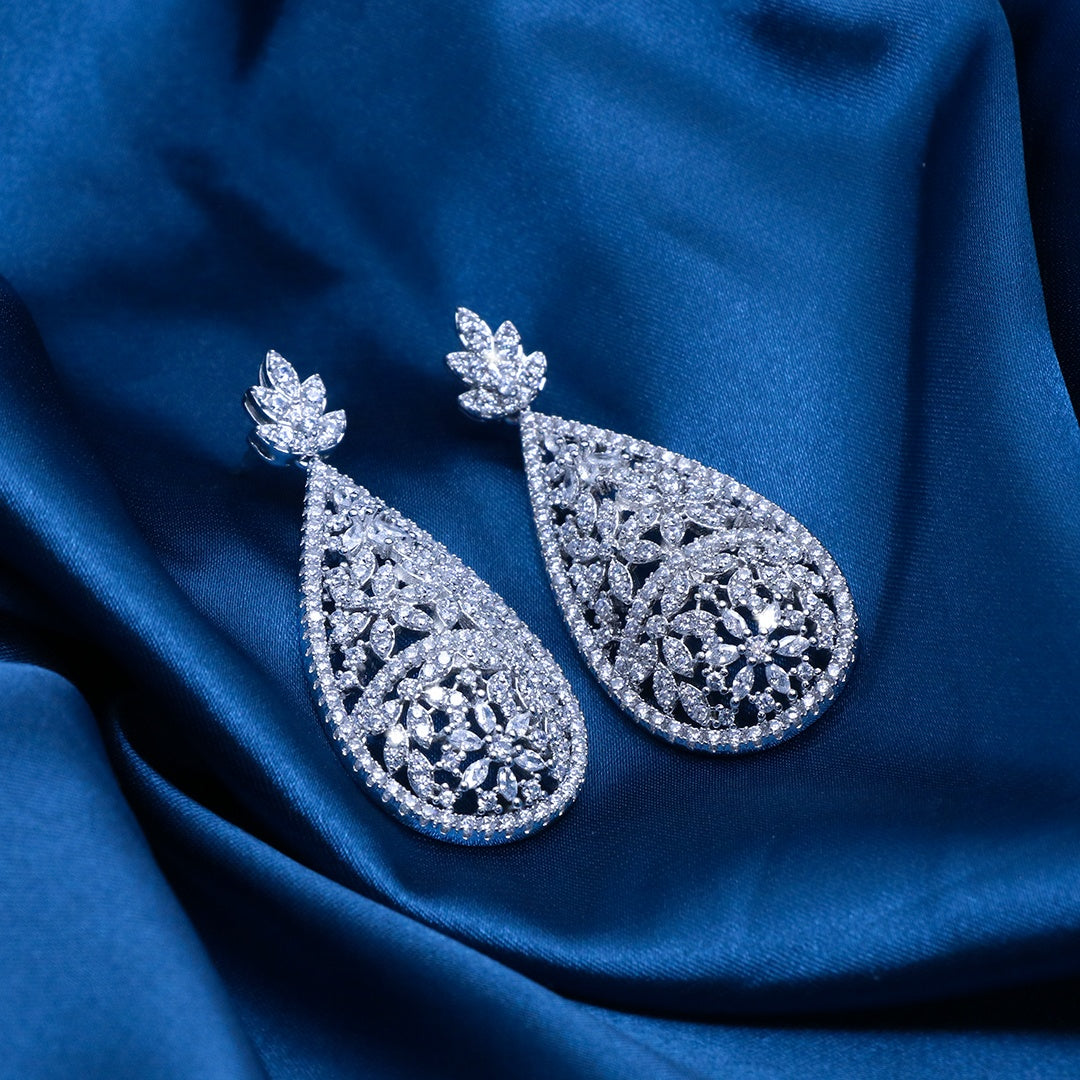 Bedazzled Jewelry Supplies China Wholesale Copper Women Luxury Jewellery Rhodium Plated Bridal Wedding Jewelry Set